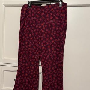 Anthropologie Red Patterned Pants